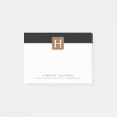 Post-it® Monogramme audacieux fendu de centre blanc du noir (Devant)