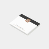 Post-it® Monogramme audacieux fendu de centre blanc du noir (Incliné)