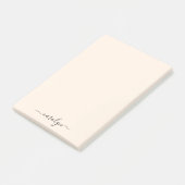 Post-it® Monogramme Beige Fille Script moderne Personnalisé (Incliné)