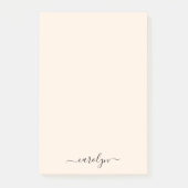 Post-it® Monogramme Beige Fille Script moderne Personnalisé (Devant)