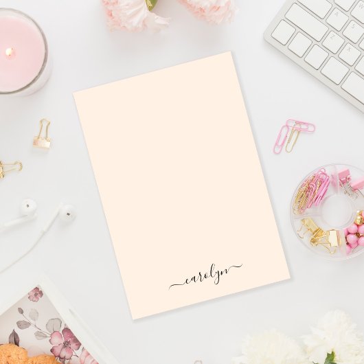 Post-it® Monogramme Beige Fille Script moderne Personnalisé