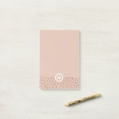Post-it® Monogramme beige tendance avec Boho en terre cuite (Sur un bureau)