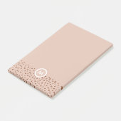 Post-it® Monogramme beige tendance avec Boho en terre cuite (Incliné)