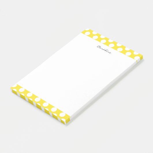 Post-it® Monogramme Blanc Jaune Tendance Motif de Poche Fun (Incliné)