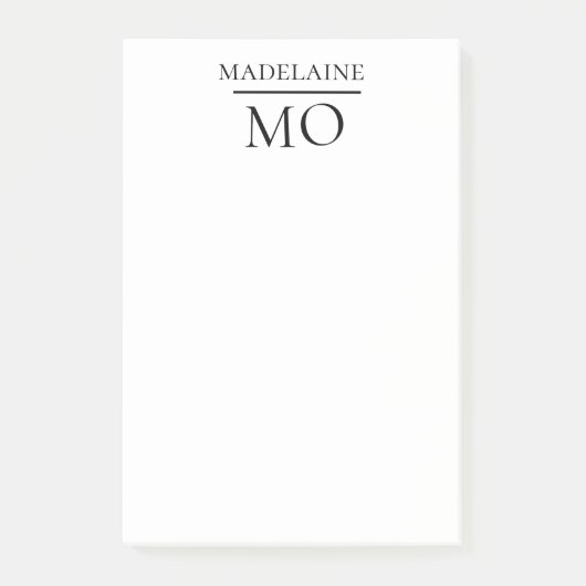 Post-it® Monogramme blanc noir (Devant)