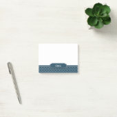 Post-it® Monogramme blanc simili cuir de Quatrefoil de bleu (Bureau)