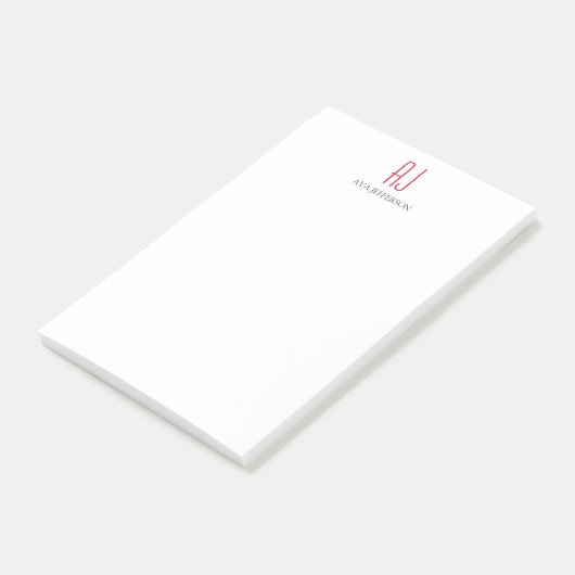 Post-it® Monogramme blanc simple (Incliné)