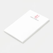 Post-it® monogramme blanc simple et moderne (Incliné)