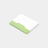 Post-it® Monogramme blanc vert de Quatrefoil de ressort (Incliné)