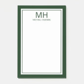 Post-it® Monogramme blanc vert pour hommes (Devant)