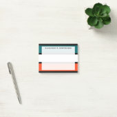 Post-it® Monogramme bleu aqua, blanc et orange corail rayur (Bureau)