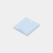 Post-it® Monogramme bleu clair 3 lettres Initiales moderne (Incliné)