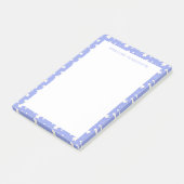 Post-it® Monogramme Bleu Clair Étoiles Blanches Fantaisiste (Incliné)