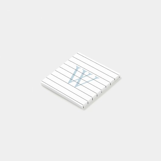 Post-it® Monogramme bleu colombe (Incliné)