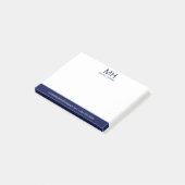 Post-it® Monogramme bleu de la marine (Incliné)