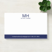 Post-it® Monogramme bleu de la marine (Bureau)