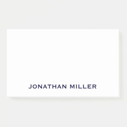 Post-it® Monogramme bleu et blanc marine personnalisé 10x6 (Devant)