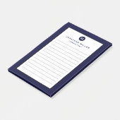 Post-it® Monogramme bleu marine minimal (Incliné)