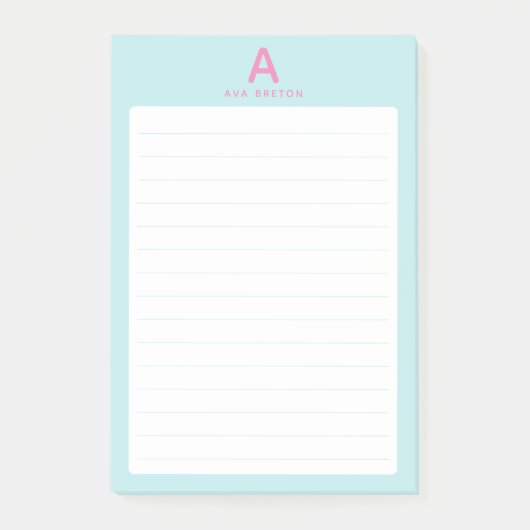 Post-it® Monogramme bleu pastel (Devant)
