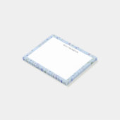 Post-it® Monogramme Bleu pourpre Joli Fleur sauvage Floral (Incliné)