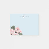 Post-it® Monogramme bleu rose roux Notes florales (Devant)
