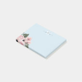 Post-it® Monogramme bleu rose roux Notes florales (Incliné)