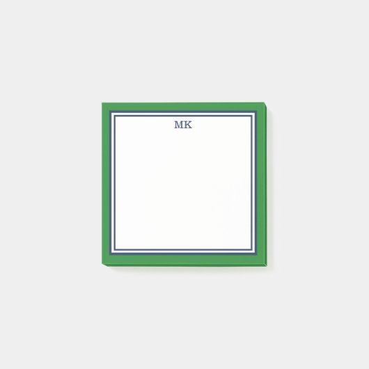 Post-it® Monogramme bleu vert (Devant)