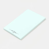 Post-it® Monogramme bleu vert Girl Script moderne personnel (Incliné)