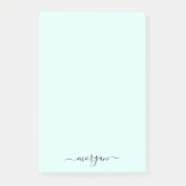 Post-it® Monogramme bleu vert Girl Script moderne personnel (Devant)