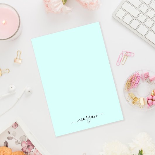 Post-it® Monogramme bleu vert Girl Script moderne personnel