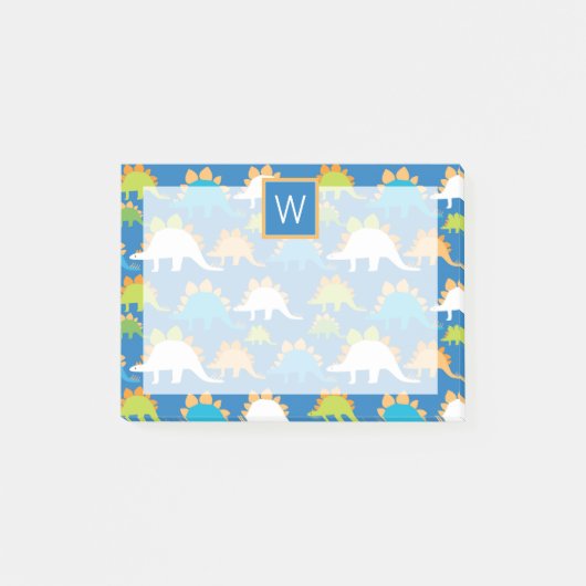 Post-it® Monogramme | Blue Orange Green Dinosaures (Devant)