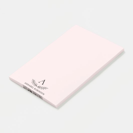 Post-it® Monogramme botanique chic rose vif (Incliné)