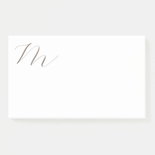 Post-it® Monogramme calligraphie Plaque unique moderne (Devant)