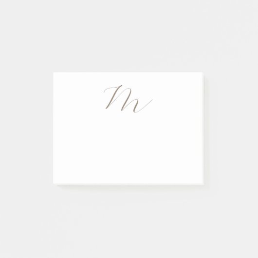 Post-it® Monogramme calligraphie Plaque unique moderne (Devant)