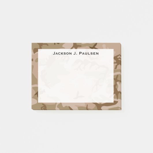 Post-it® Monogramme camouflage désert beige marron vert (Devant)