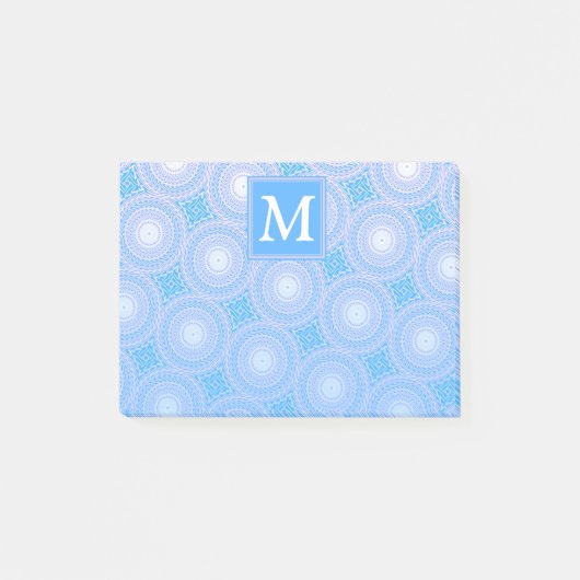 Post-it® Monogramme Cercles bleu électrique motif (Devant)