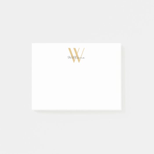 Post-it® Monogramme chic or moderne Script simple (Devant)