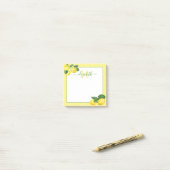 Post-it® Monogramme citron rustique aquarelle pays point (Sur un bureau)