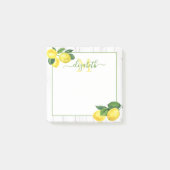 Post-it® Monogramme citrons aquarelle sur le bois rustique (Devant)