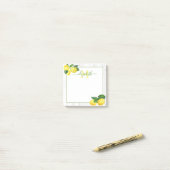 Post-it® Monogramme citrons aquarelle sur le bois rustique (Sur un bureau)