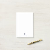 Post-it® Monogramme Classic Élégant Minimal Dusty Bleu Blan (Sur un bureau)