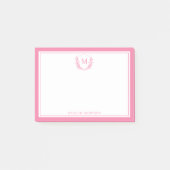 Post-it® Monogramme classique Cimier rose double bordure (Devant)