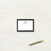 Post-it® Monogramme classique minimal en or noir (Sur un bureau)