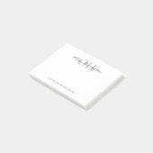 Post-it® Monogramme classique moderne noir et blanc (Incliné)