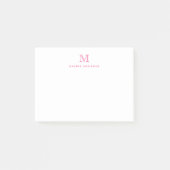 Post-it® Monogramme classique moderne simple et propre rose (Devant)