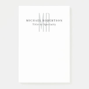 Post-it® Monogramme Classique Professionnel Minimaliste Sim