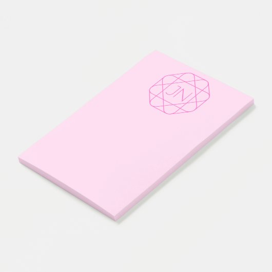 Post-it® Monogramme cool, Style de logo de hanche | Rose &  (Incliné)