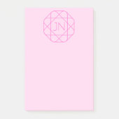 Post-it® Monogramme cool, Style de logo de hanche | Rose &  (Devant)