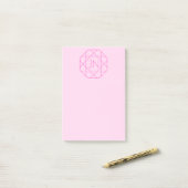 Post-it® Monogramme Cool, Style de Logo Hip | Rose & Magent (Sur un bureau)