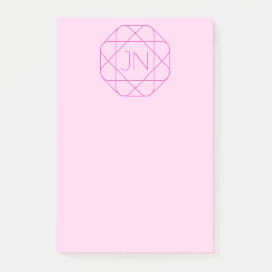 Post-it® Monogramme Cool, Style de Logo Hip | Rose & Magent (Devant)